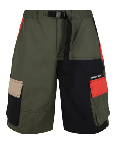 Ambush Colour-block Cargo Shorts In Black