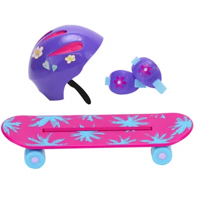 Teamson Sophia's Skateboard, Helmet And Knee Pads Set For 18" Dolls, Multicolor