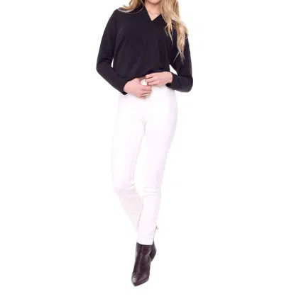 Up Ponte Slim Pintuck Ankle Pant In Cloud In White