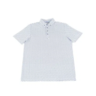 Luchiano Visconti Leo White With Blue Box Polo In Blue