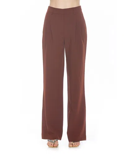 Alexia Admor Ellie Pleated Wide Leg Pants In Brown
