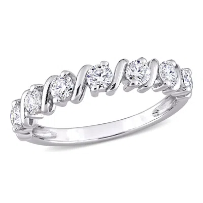 Mimi & Max 3/4ct Dew Created Moissanite Band In Sterling Silver In Silver