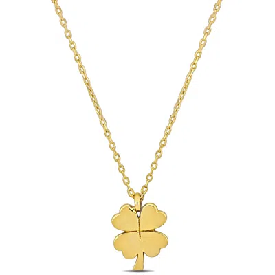 Mimi & Max Clover Leaf Pendant With Chain In 14k Yellow Gold - 17 In In Gold