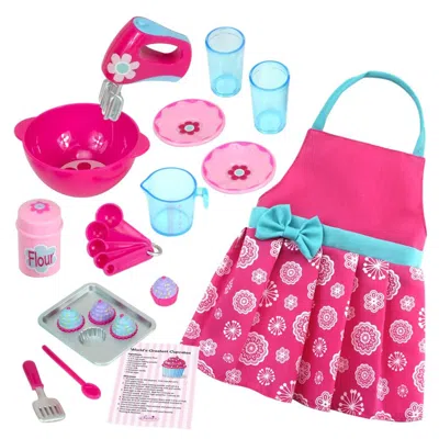 Teamson Sophia's Baking Accessories And Apron Set For 18" Dolls, Pink
