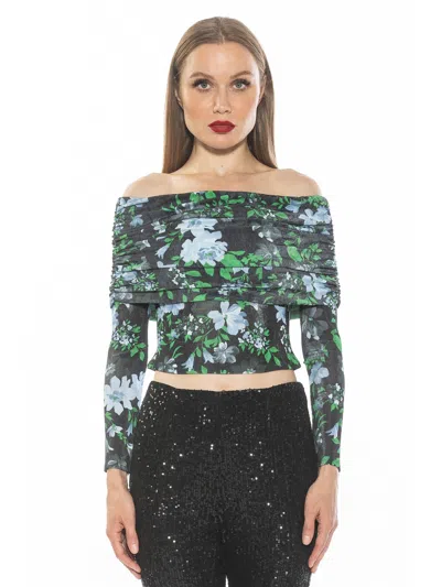 Alexia Admor Hannah Off The Shoulder Long Sleeve Top In Black