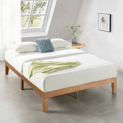 Quikfurn Full Size Solid Wood Platform Bed Frame In Natural Wooden Finish