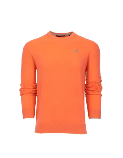 Greyson Clothiers Tomahawk Cashmere Crewneck Sweater In Coral In Orange