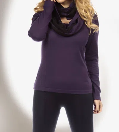 Angel Long Sleeve Scoop Neck Top In Plum In Purple