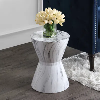 Jonathan Y African Drum 17.3" Marble Finish Ceramic Garden Stool