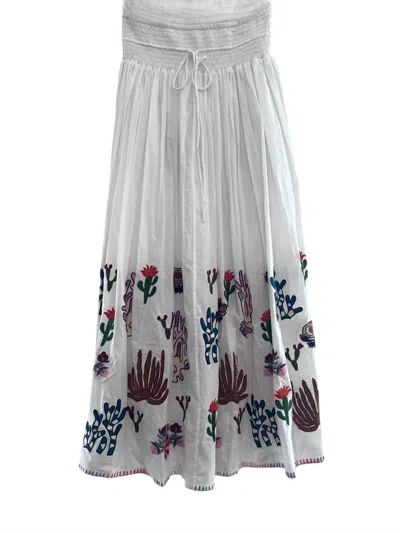Benaras By Citrus Womens Congo Strap Smock Jungle Skirt In Natural Muti In White