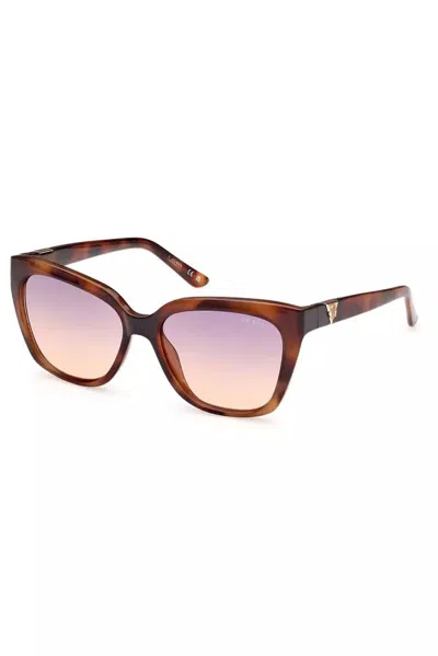 Guess Jeans Chic Square Frame Sunglasses With Contrast Details In Purple