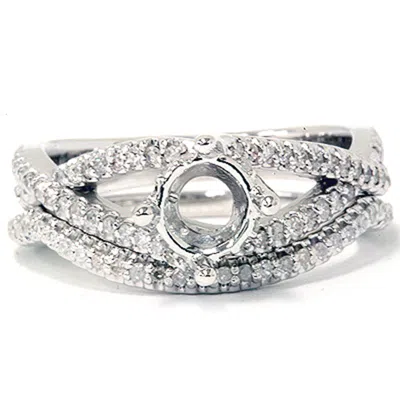 Pompeii3 5/8ct Diamond Engagement Wedding Ring Set 14k White Gold In Silver