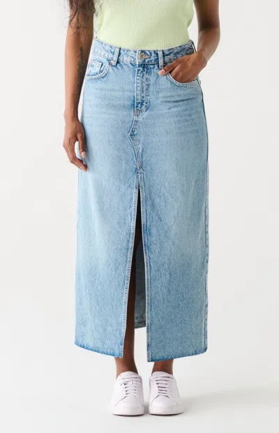 Dex Women's Maxi Denim Skirt In Medium Blue Wash In Blue