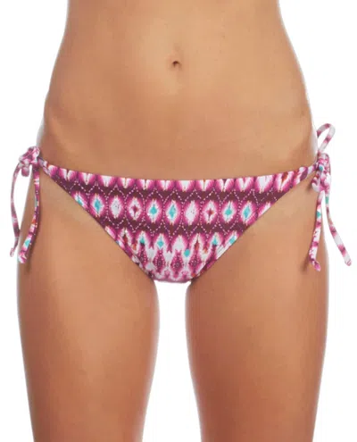 Kenneth Cole Ikat In The Act Side Tie Bikini Bottom In Kkc Berry In Purple