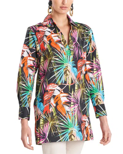 Natori El Nido Long Sleeve Cotton Poplin Tunic In Multi