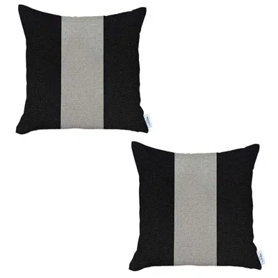 Homezia Set Of 2 Black And White Center Pillow Covers