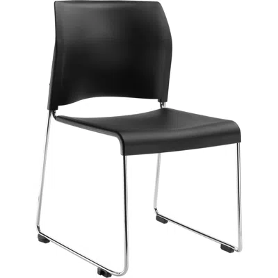 National Public Seating Nps Cafetorium Plastic Stack Chair, Black