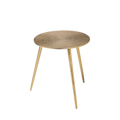 Homezia 17" Gold Metal Round End Table