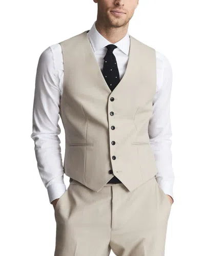 Reiss Fine Wool Vest In Beige