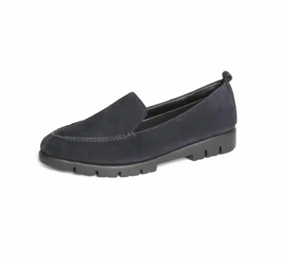 The Flexx Women's Go Go Loafer In Dark Blue Suede In Grey