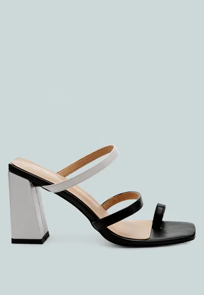 London Rag Marve Color Block Heeled Sandals In Black