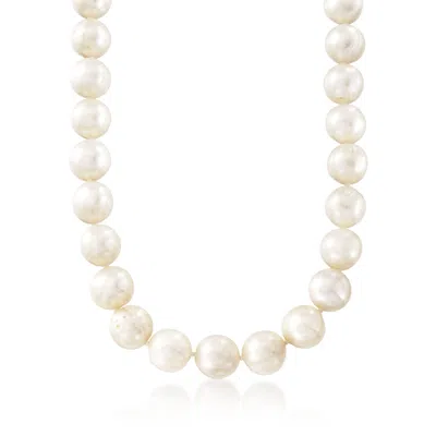 Ross-simons 10.5-11.5mm Cultured Pearl Necklace With Sterling Silver In Silver