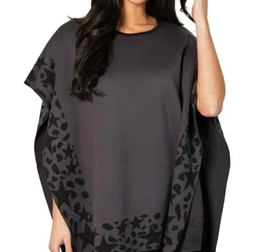 ANGEL APPAREL SCOOP ONE SIZE PONCHO IN COAL 