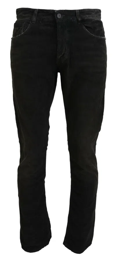 Costume National Cotton Corduroy Men Casual Men's Jeans In Black