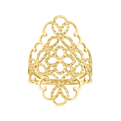 Ross-simons Italian 14kt Yellow Gold Filigree Ring In Yellow