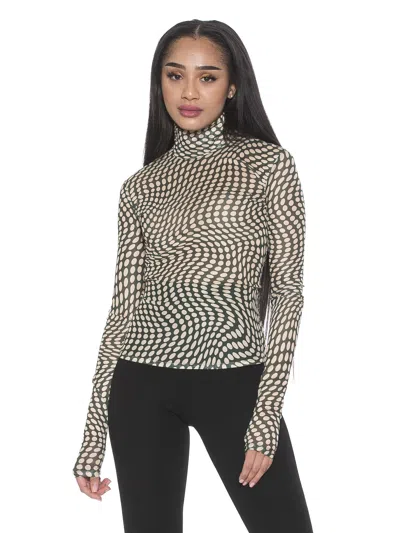 Alexia Admor Women's Doja Mesh Long Sleeve Top In Green