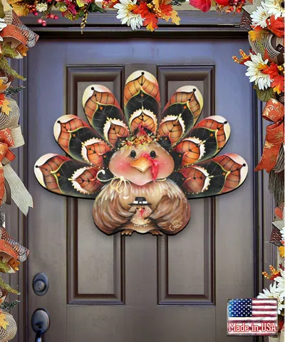 Designocracy Be Thankful Turkey Sitter Door Hanger
