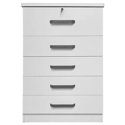 Better Home Products Xia 5 Drawer Chest Of Drawers In White
