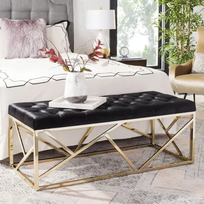 SAFAVIEH FARAH TUFTED RECTANGULAR BENCH 