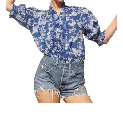 Lola Australia Ocean Shirt In Navy Palm In Blue