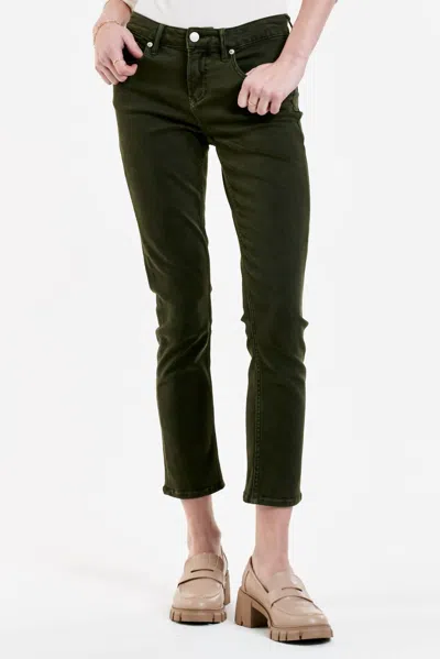 Dear John Denim Blaire High Rise Ankle Slim Straight Jeans In Pine In Black