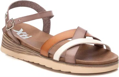 Xti Women's Low Wedge Strappy Sandals In Bronze In Brown