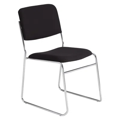 National Public Seating Nps 8600 Series Fabric Padded Signature Stack Chair, Ebony Black
