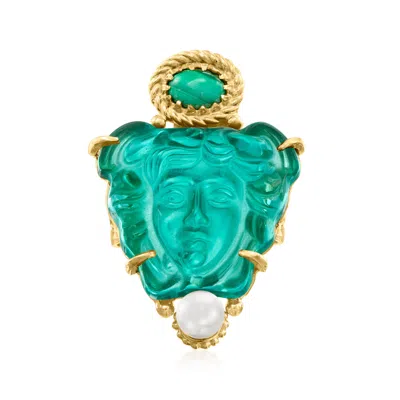 Ross-simons Italian Tagliamonte Green Venetian Glass In Yellow