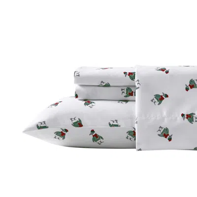 Nautica Penguin Toss Print King Flannel Sheet Set