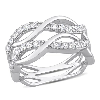 Mimi & Max 1 1/10ct Tgw Cubic Zirconia Crisscross Ring In Sterling Silver In Silver