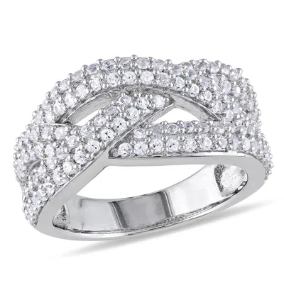 Mimi & Max 1 1/4ct Tgw Created White Sapphire Braided Ring In Sterling Silver In Silver