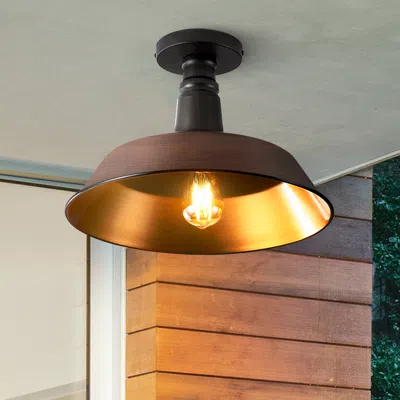 Jonathan Y Camila 14" 1-light Classic Industrial Indoor/outdoor Iron Led Semi Flush Mount