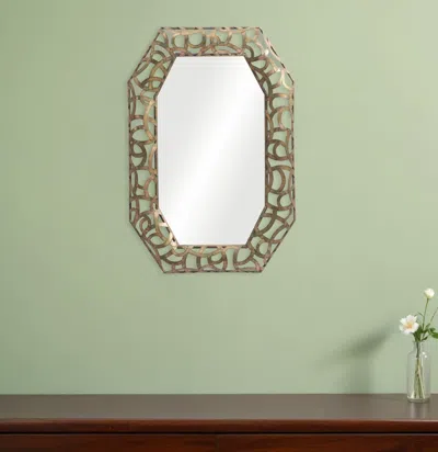 Homezia 35" Bronze Octagonal Steel Framed Accent Mirror