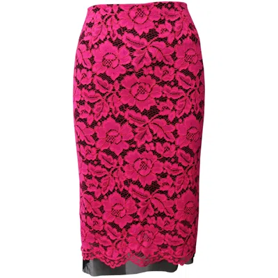 Sandro Lace Midi Skirt In Pink Polyester In Pink