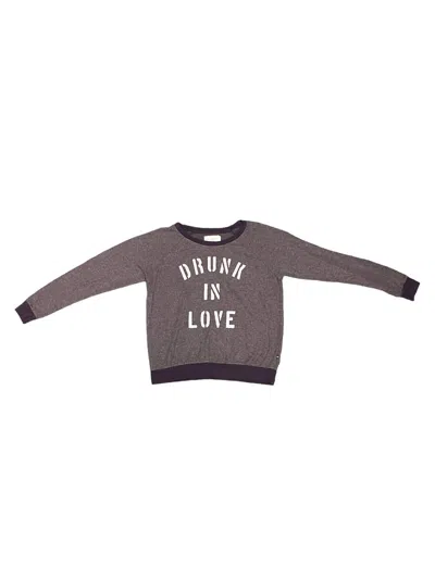 Sol Angeles Drunk In Love Pullover In Aubergine In Grey