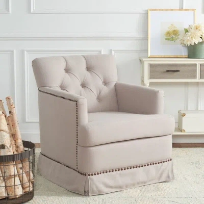 Safavieh Millicent Swivel Accent Chair - Brass Nail Heads