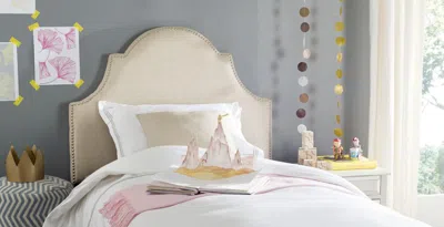 Safavieh Hallmar Hemp Arched Headboard Silver Nail Head