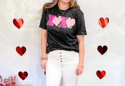 Prickly Pear Tx Xoxo Tee In Grey In Black