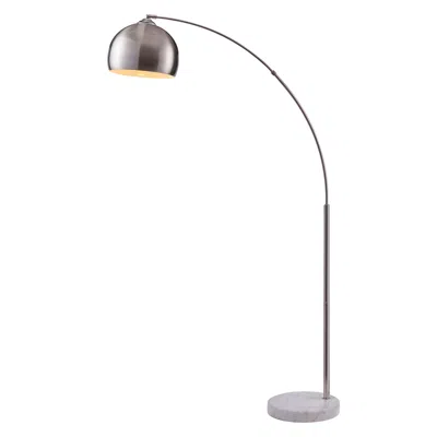 Teamson Home Arquer Arc 68.1" Metal Floor Lamp With Bell Shade
