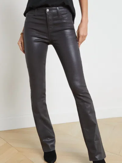 L Agence Ruth High Rise Denim In Greystone Coated In Black